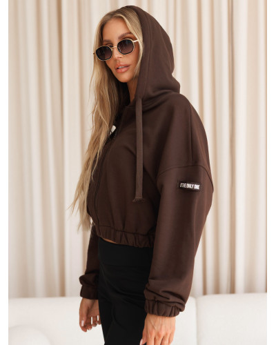 Bluza na zamek z naszywką By o la la...! espresso