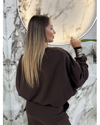 Bluza gładka By o la la...! espresso