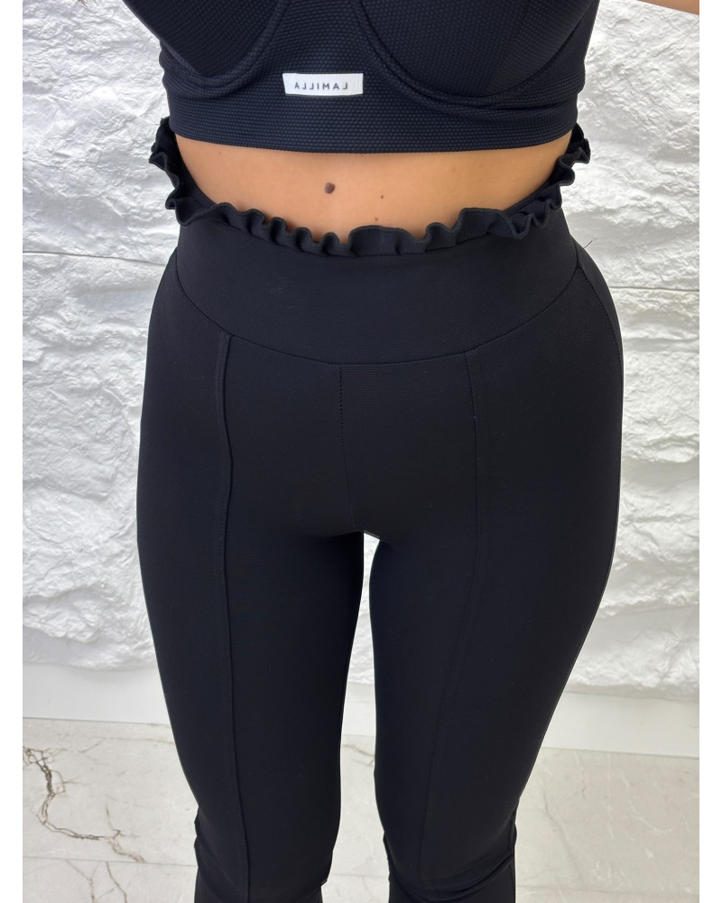 Legginsy z falbanką w pasie La Milla czarne