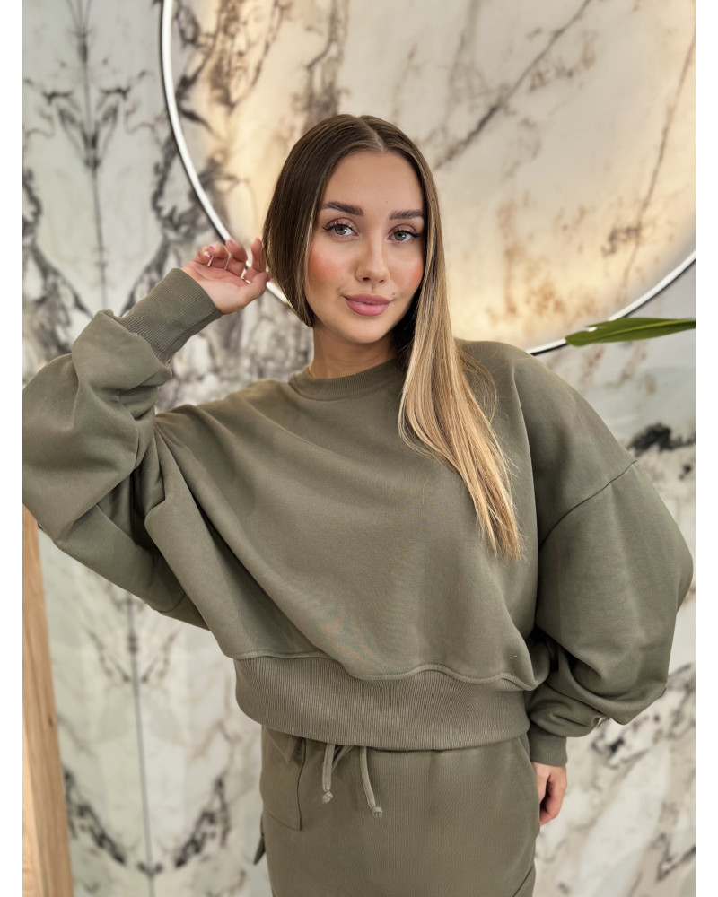 Bluza gładka By o la la...! olive