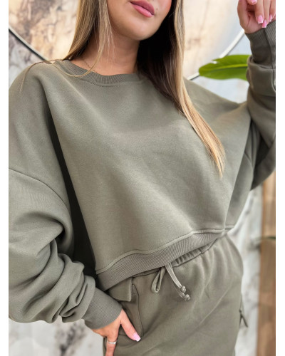 Bluza gładka By o la la...! olive