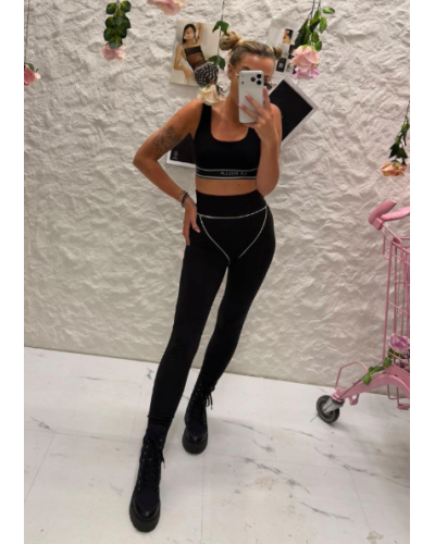 Legginsy stringi La Milla czarne