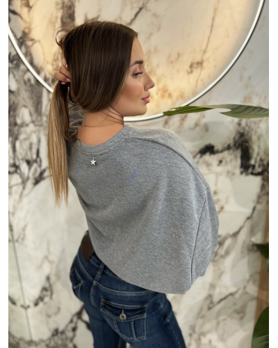 Bluza gładka By o la la...! stone gray