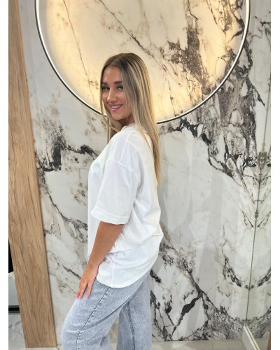 T-shirt z modelką By o la la...! biały