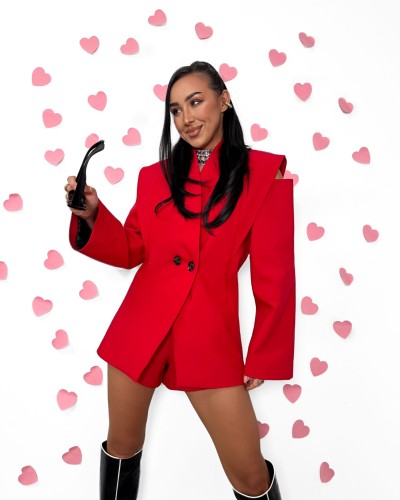 Marynarka z wyciętymi ramionami La Milla czerwona