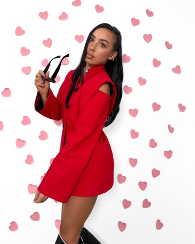 Marynarka z wyciętymi ramionami La Milla czerwona