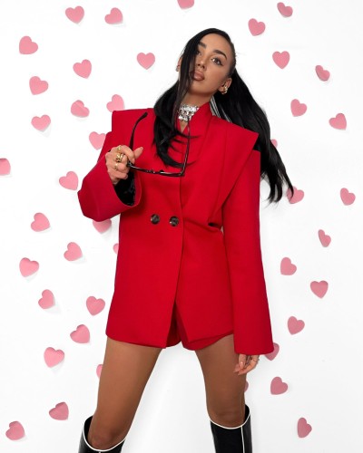 Marynarka z wyciętymi ramionami La Milla czerwona