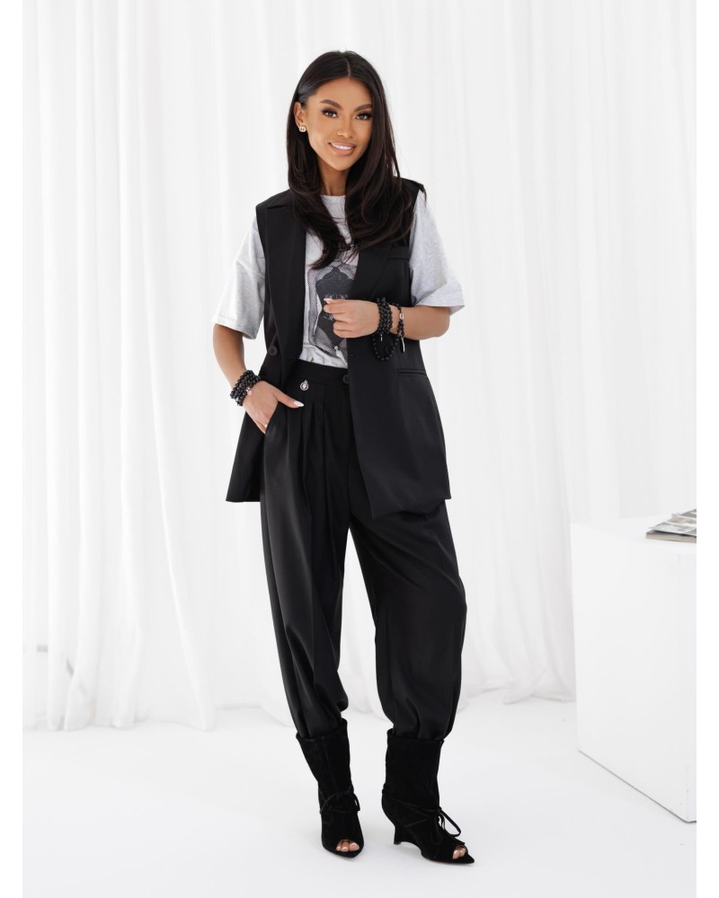 Kamizelka materiałowa z rozcięciem By o la la...! czarna