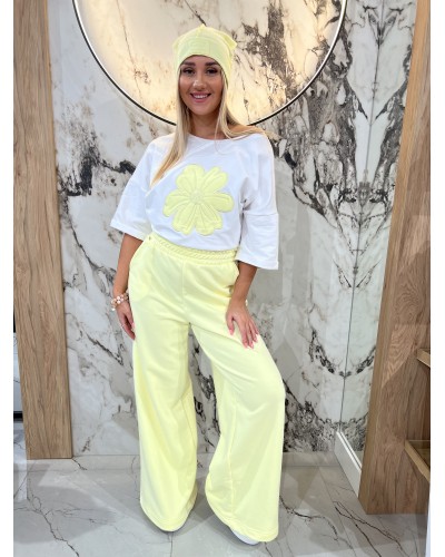 T-shirt stokrotka By o la la...! biały z sunshine