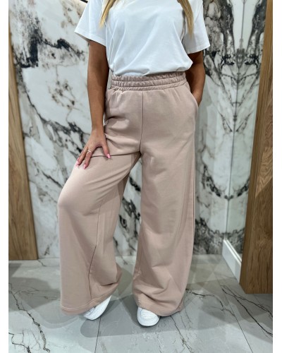 Spodnie dresowe z szeroką nogawką By o la la...! nude