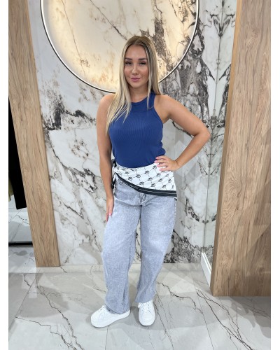 Bokserka prążkowana Wiosna By o la la...! denim