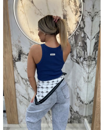 Bokserka prążkowana Wiosna By o la la...! denim