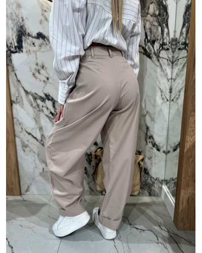 Spodnie drelichowe balony By o la la...! beżowe