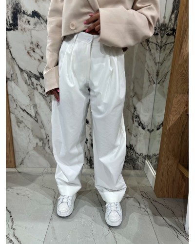 Spodnie drelichowe balony By o la la...! śmietankowe