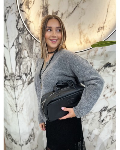 Sweter moherowy z dekoltem By o la la...! smoke grey