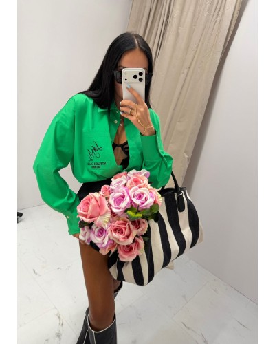 Koszula z haftem na kieszonce La Milla zielona