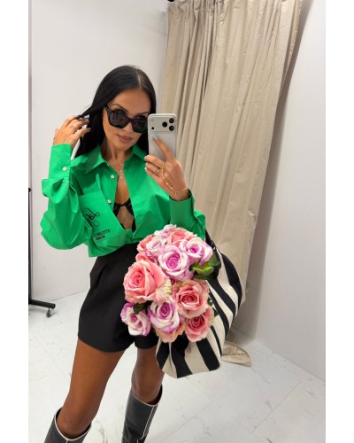 Koszula z haftem na kieszonce La Milla zielona