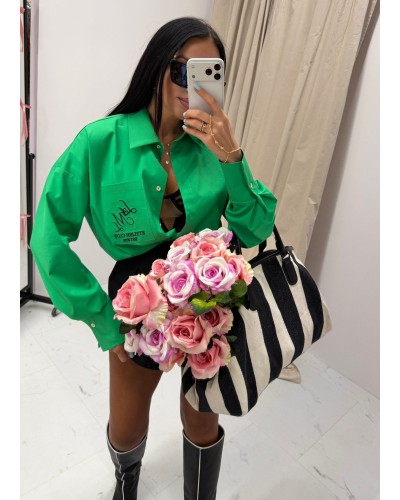 Koszula z haftem na kieszonce La Milla zielona