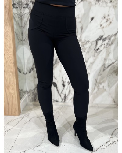 Legginsy prążkowane push up By o la la...! czarne