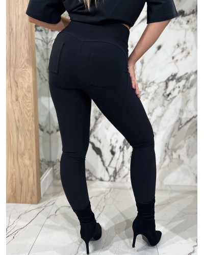 Legginsy prążkowane push up By o la la...! czarne