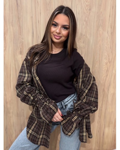 Basic prążkowany Claudia czekoladowy