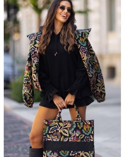 Bluza długa z falbanką By o la la...! czarna