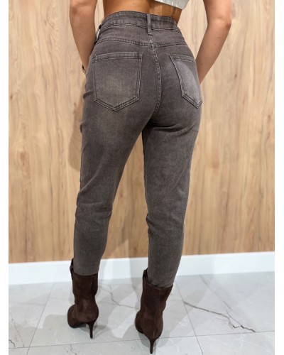 Spodnie jeansowe z przeszyciem MOM FIT dekatyzowane