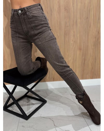 Spodnie jeansowe z przeszyciem MOM FIT dekatyzowane