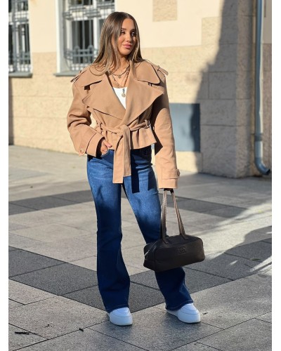 Spodnie jeansowe FLARED LEG ciemny jeans