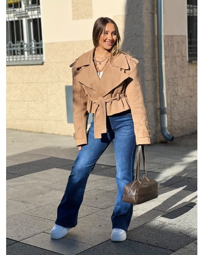 Spodnie jeansowe FLARED LEG ciemny jeans