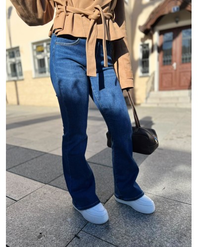 Spodnie jeansowe FLARED LEG ciemny jeans