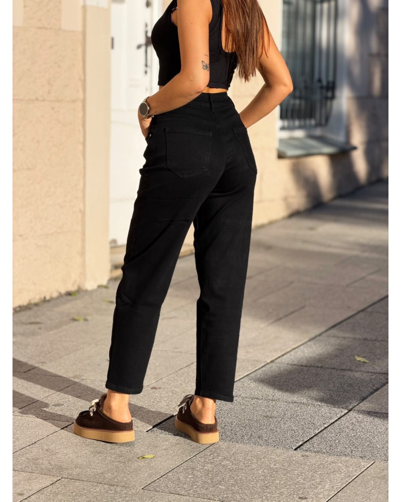 Spodnie jeansowe MOM FIT czarne
