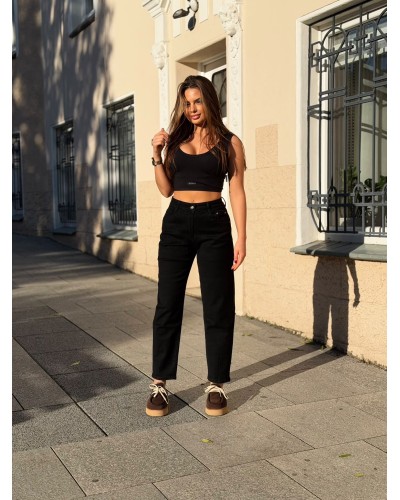 Spodnie jeansowe MOM FIT czarne