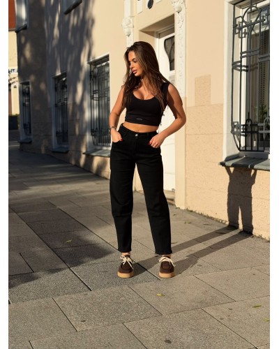 Spodnie jeansowe MOM FIT czarne