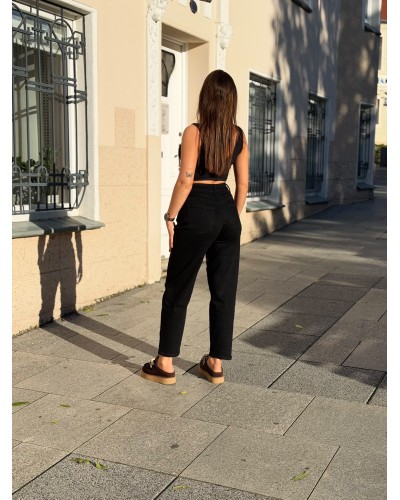Spodnie jeansowe MOM FIT czarne