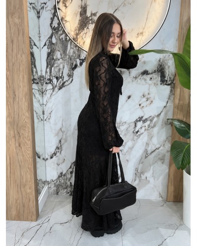 Sukienka koronkowa maxi By o la la...! czarna