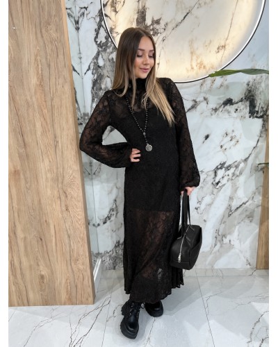 Sukienka koronkowa maxi By o la la...! czarna