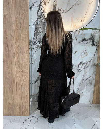 Sukienka koronkowa maxi By o la la...! czarna