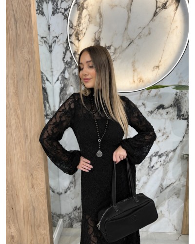Sukienka koronkowa maxi By o la la...! czarna