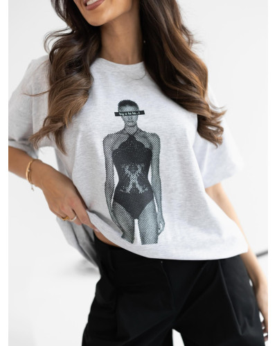 T-shirt modelką By o la la...! szary