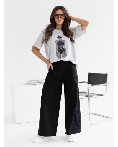 T-shirt modelką By o la la...! szary