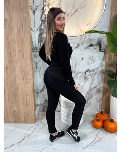 Legginsy ze wstawką By o la la...! czarne