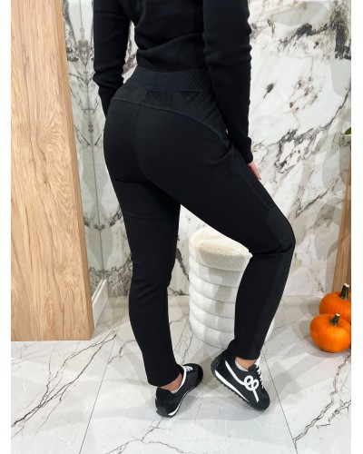 Legginsy ze wstawką By o la la...! czarne