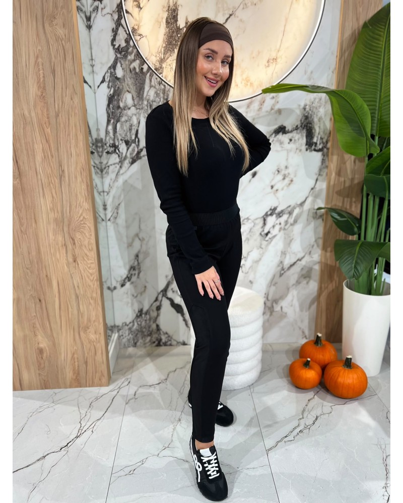 Legginsy ze wstawką By o la la...! czarne
