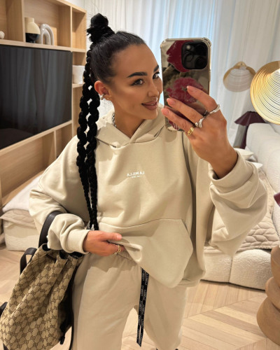 Bluza z kapturem La Milla beżowa