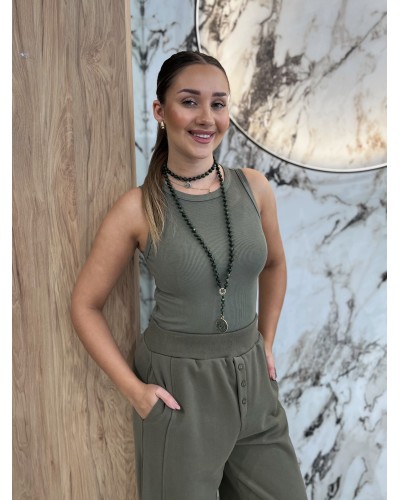 Bokserka prążkowana classy By o la la...! olive