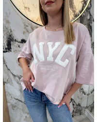 T-shirt NYC By o la la...! różowy