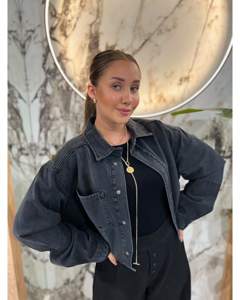 Koszula krótka jeansowa By o la la...! czarna
