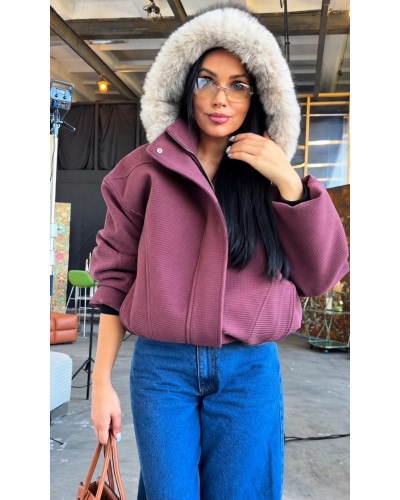 Kurtka oversize z kapturem La Milla szminka
