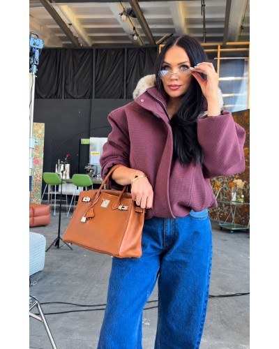 Kurtka oversize z kapturem La Milla szminka